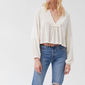 UO Maggie Ribbed V-Neck Top